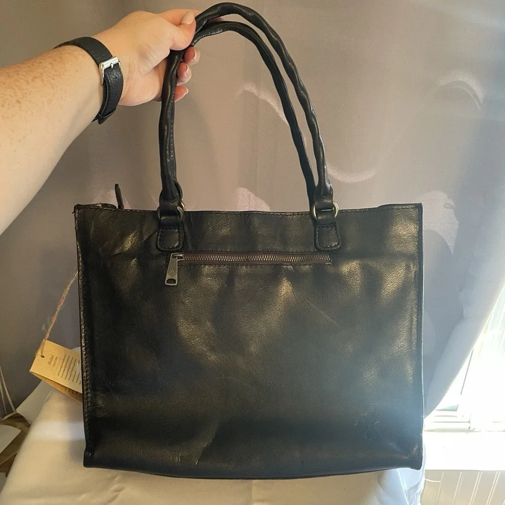 Patricia Nash Zancona Leather Black Studded Large Tote Purse Handbag NWT $249